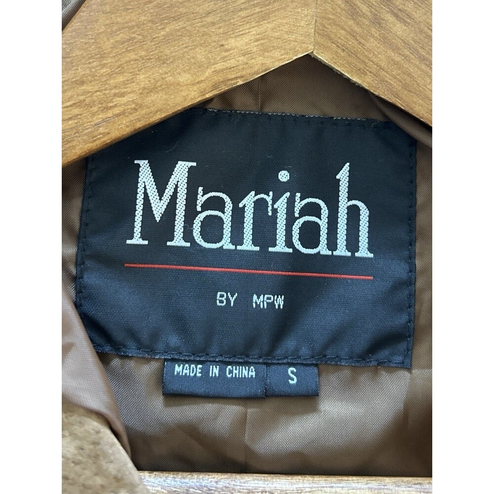 Vintage Brown Leather Vest Women Small Cropped Western Snap Button Moto Biker - Picture 10 of 12